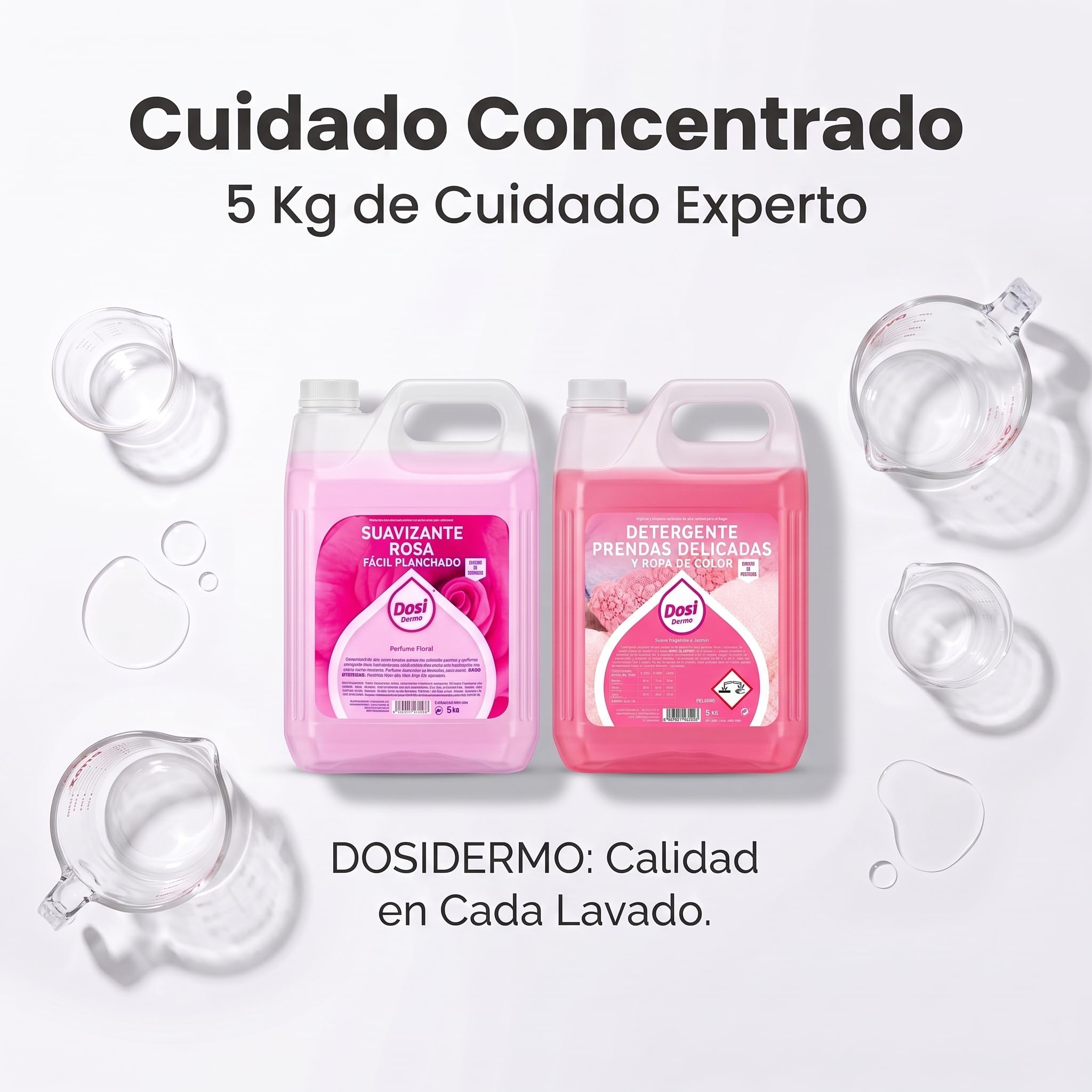 Pack Profesional Detergente Líquido Concentrado Prendas Delicadas 5 KG + Suavizante Concentrado 5 KG | Limpieza, Protección y Suavidad para Ropa Fina con Fragancia Floral y Cuidado de Tejidos.