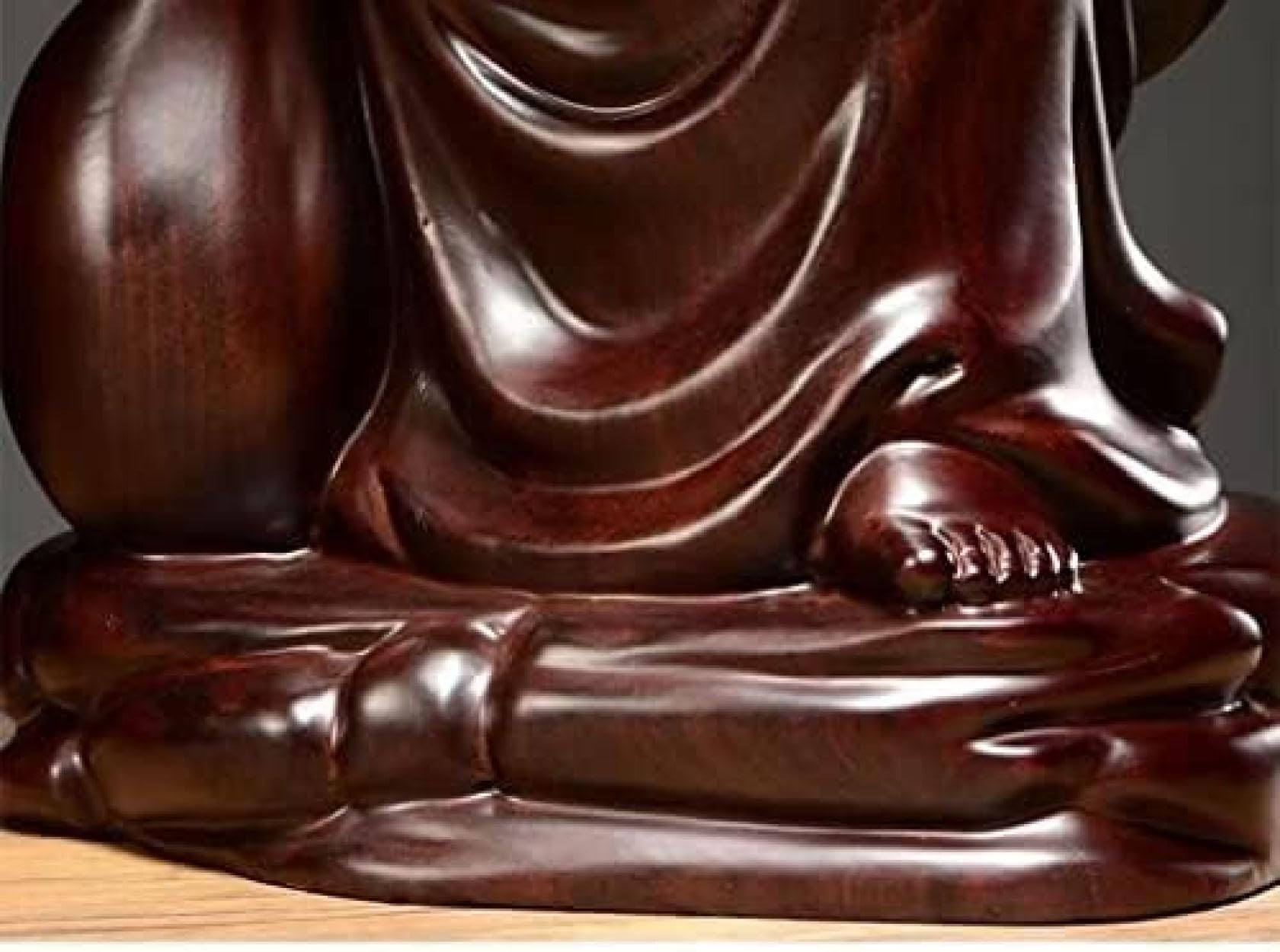 Amazon｜仏像木彫り七福神布袋布袋の置物木像木製フィギュア花梨木