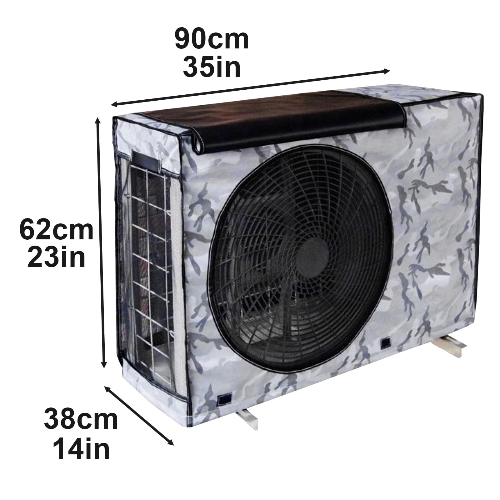 PEVA Funda Aire Acondicionado Exterior, Resistente Al Viento, La Lluvia y La Nieve, Abdeckung Klimaanlage Außengerät(90x62x38cm/35x24x14in)