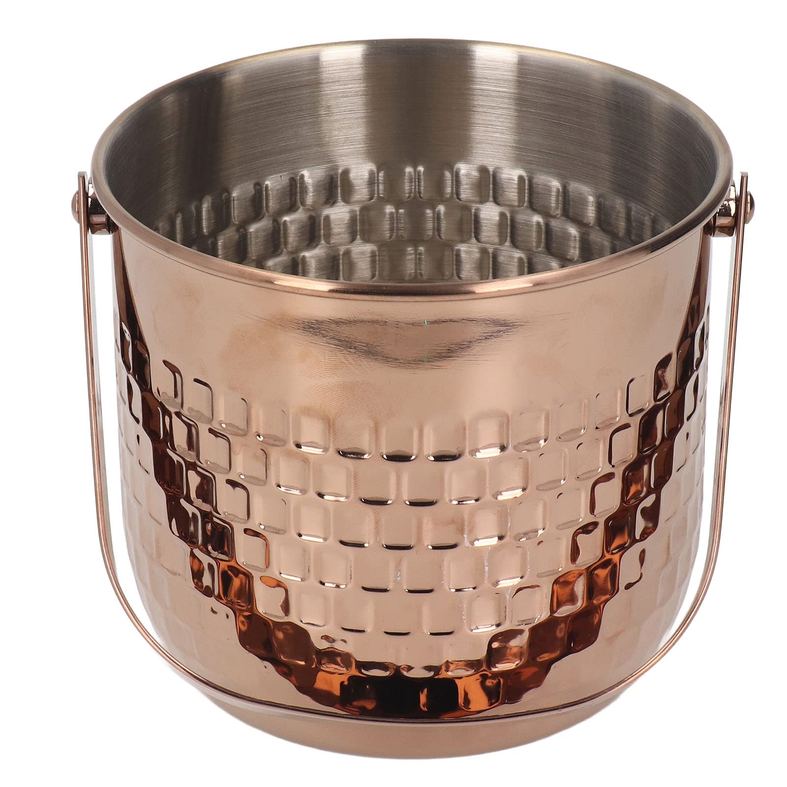 Wakects Secchiello per Vino, Secchiello per Vino Ghiacciato in Acciaio Inossidabile a Doppio Strato, per Isolato per Birra, Whisky o, Refrigeratore Facile da Pulire per Cene Al Bar KTV (Oro rosato)