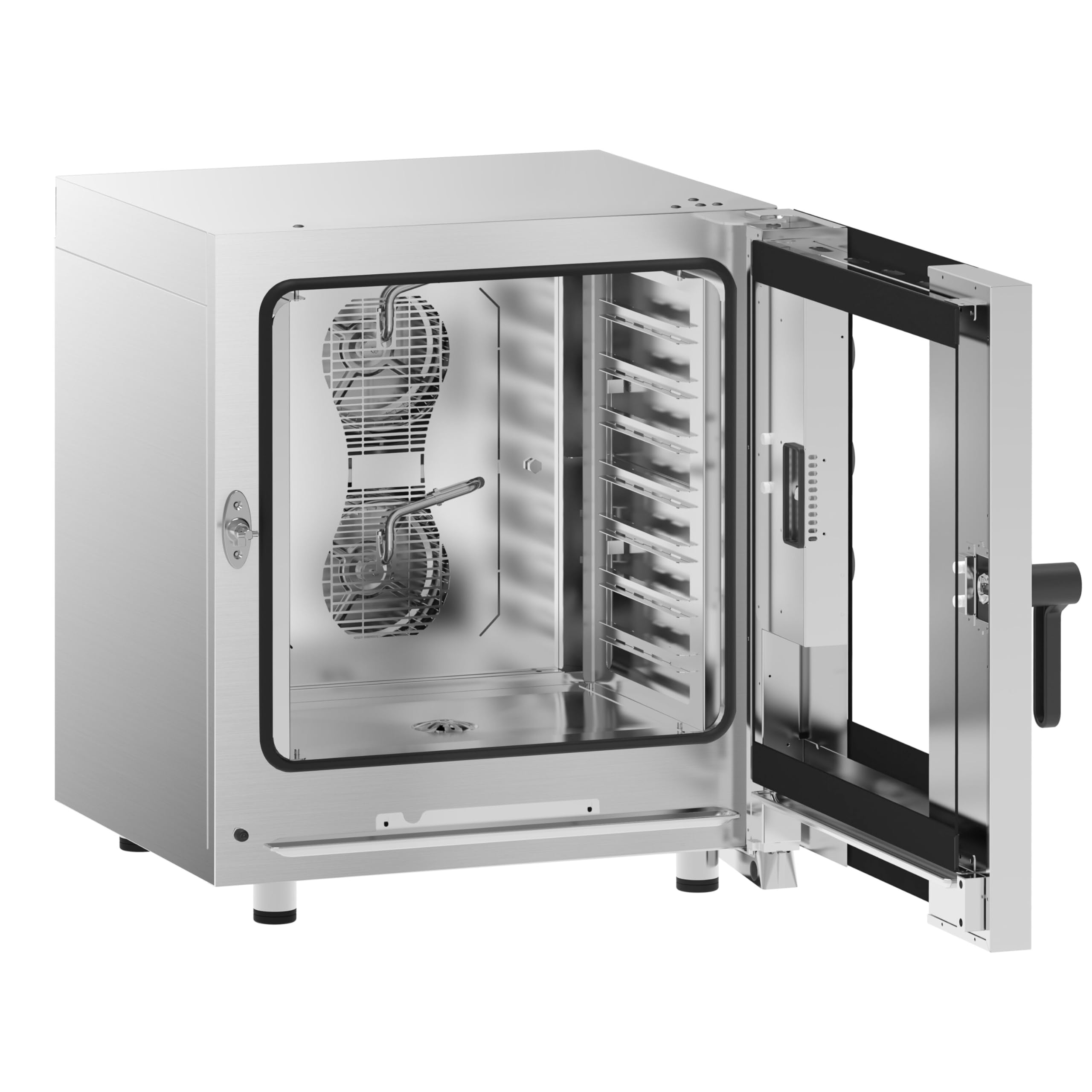GGM Gastro Kombidämpfer manuell 7x GN 1/1 | Robuste Edelstahlkonstruktion, zeitsparende Reinigung durch abgerundete Ecken, stapelbares Design, für den Dauereinsatz