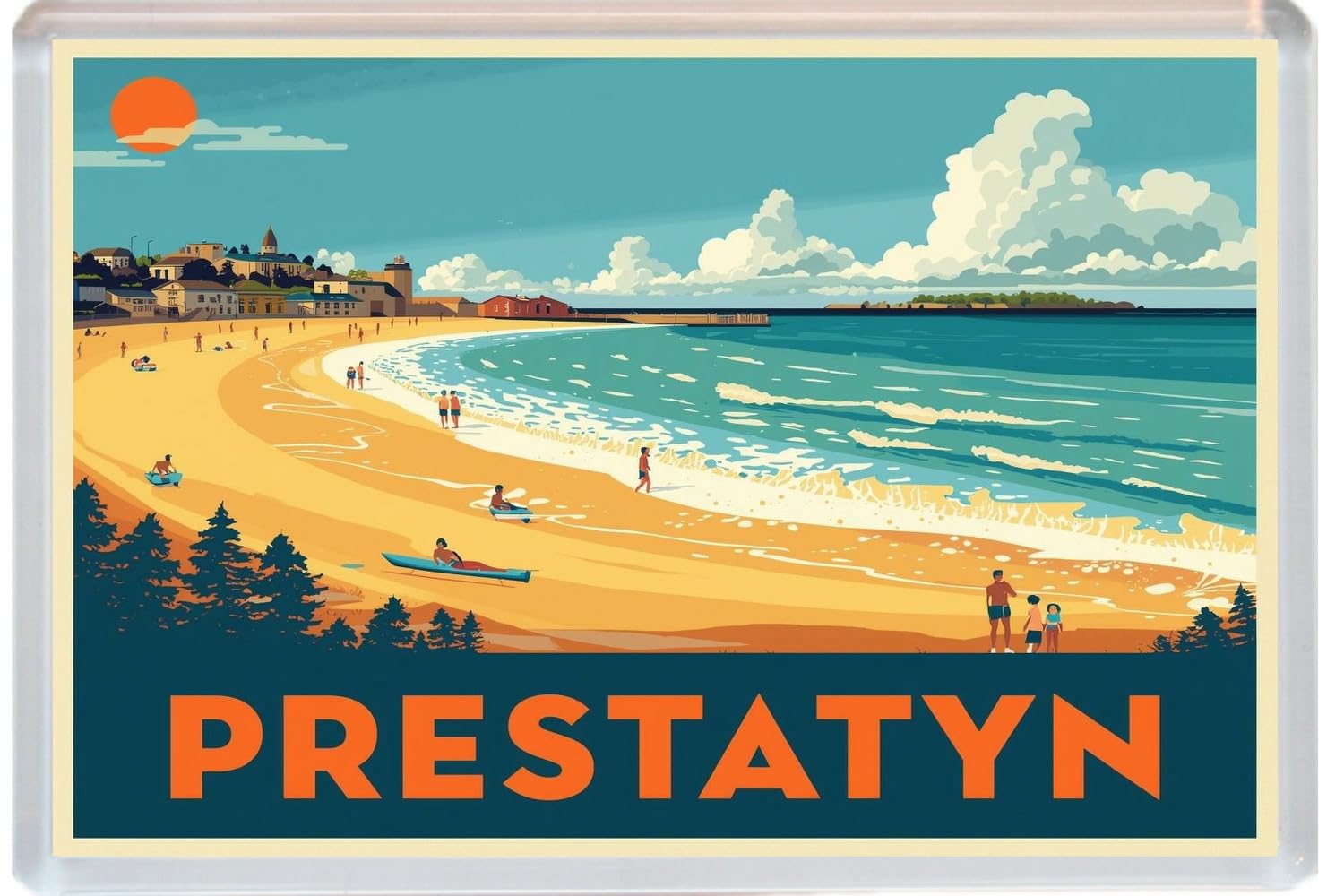 Baked Bean Store Multicolor Prestatyn - Wales - Jumbo Artistic Fridge Magnet 96 X 67Mm Bbsfhm3606