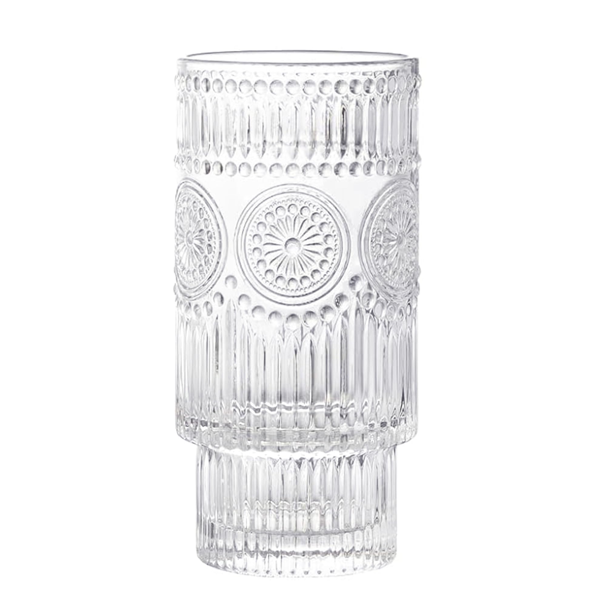 CAZAGA Glass Toothbrush Holders for Bathrooms, 12 oz Clear Stackable Tooth Brushing Dispenser, Tooth Brush Organizer for Vanity Countertop, Toothpaste Storage Stand, Tumbler Cup for Makeup Brushes