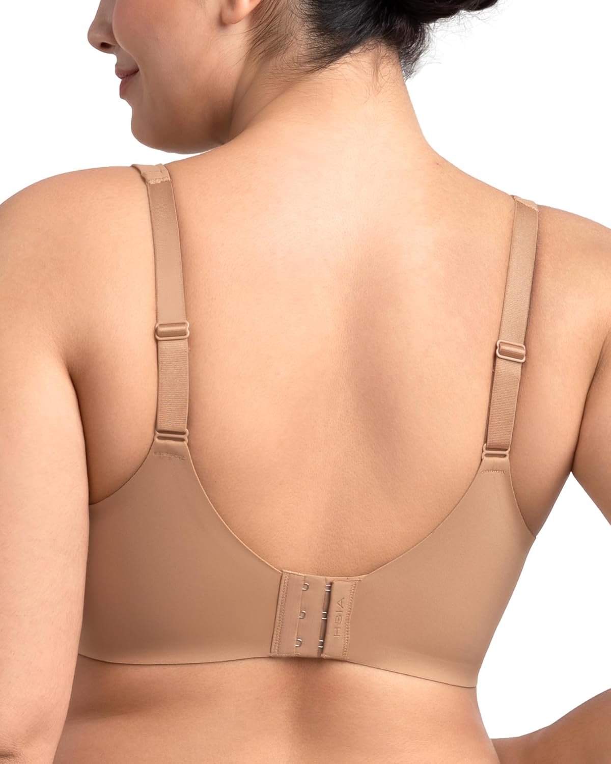 HSIA Minimizer Bras for Women Plus Size Full Coverage Unlined T Shirt Bra Seamless Underwire Cool Comfort Daily Bras Dark Beige - Image 3
