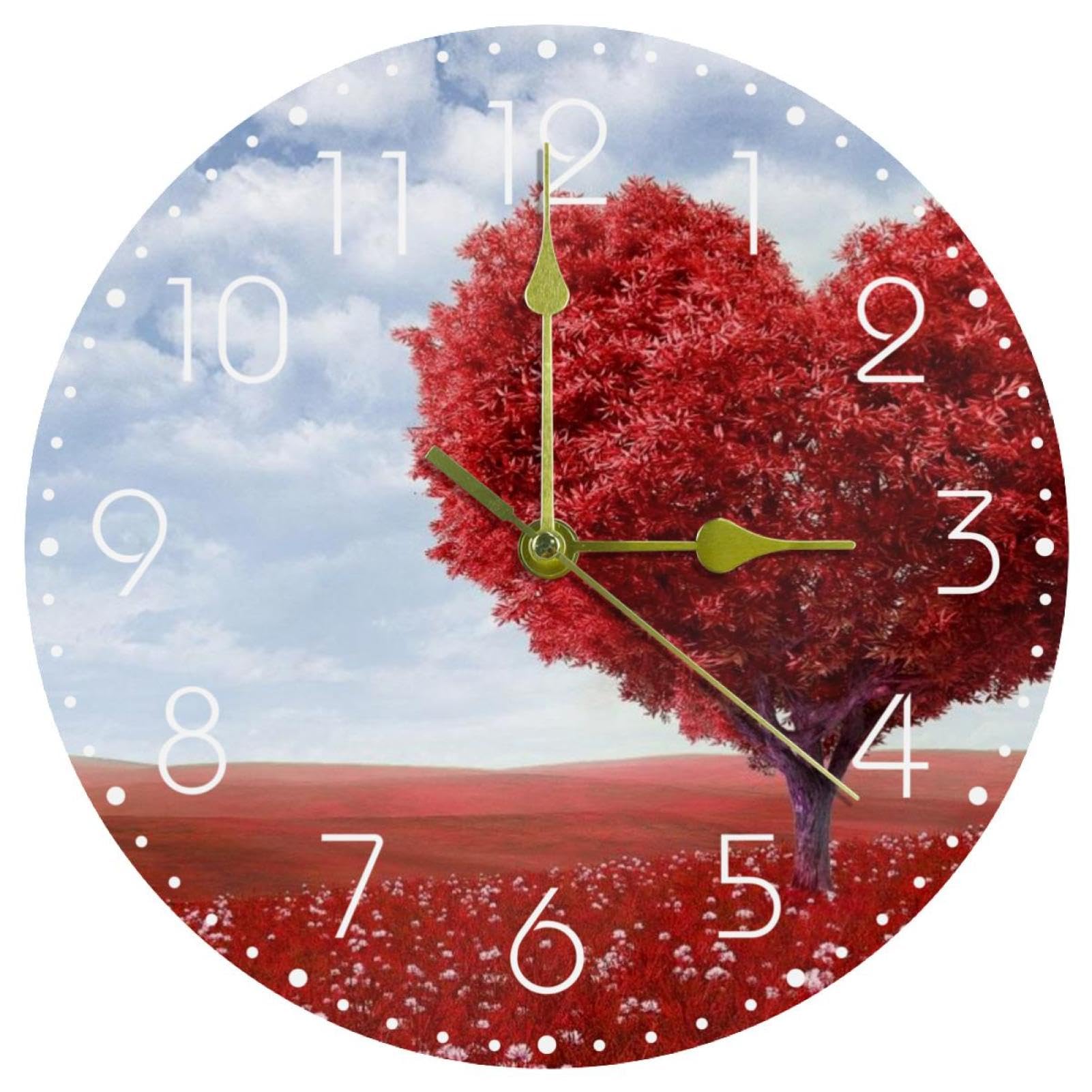 Horloge murale silencieuse à quartz avec grand cadran en acrylique pour un sommeil paisible