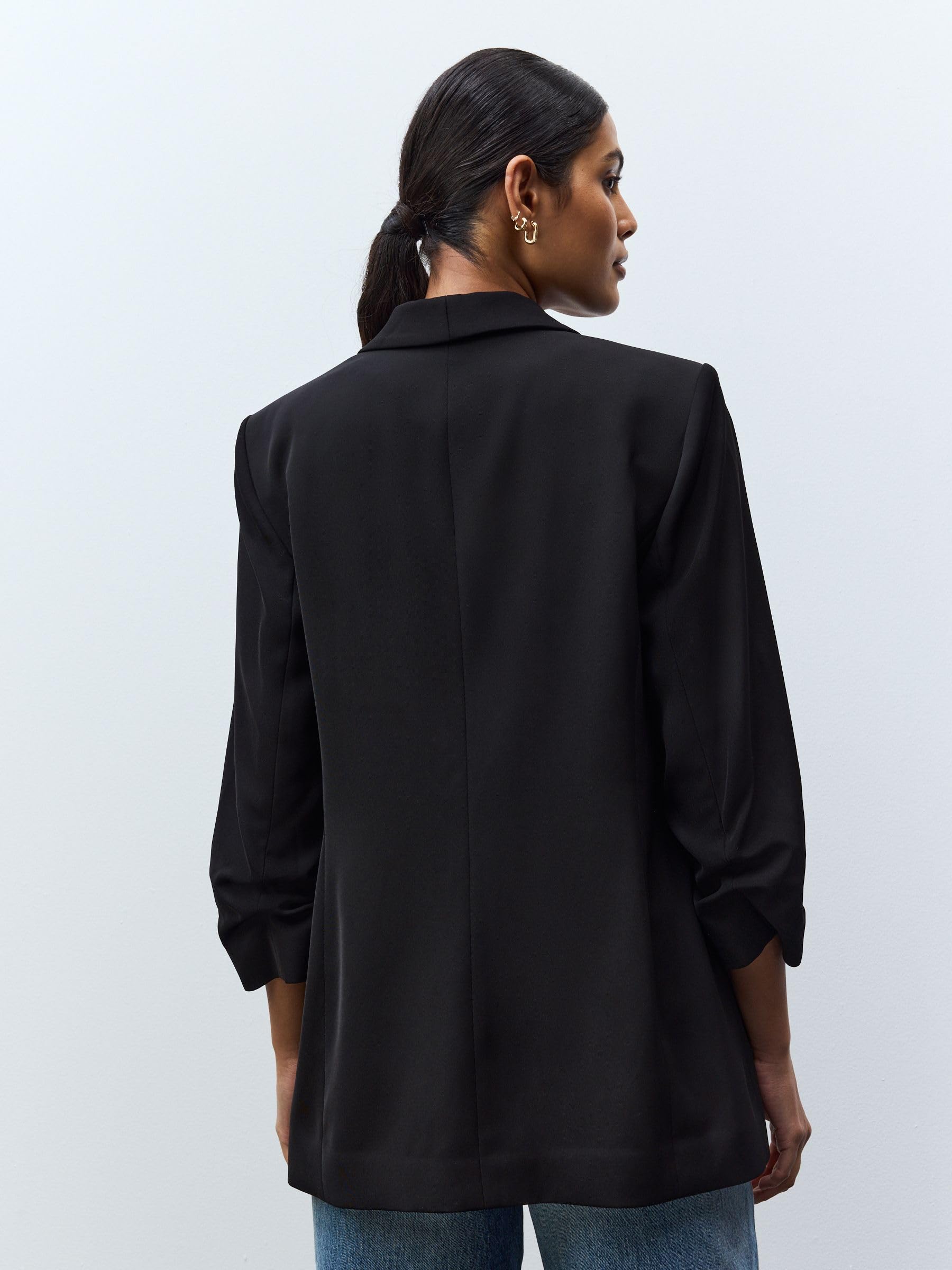 NEXT Donne Blazer Comodo con Maniche Arricciate