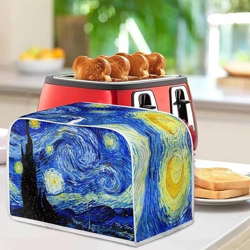 Miniatura 3 de Kathyboom Van Gogh Starry Night - Fundas para tostadora de 2 rebanadas a prueba de polvo, protectores de huellas dactilares y protección contra