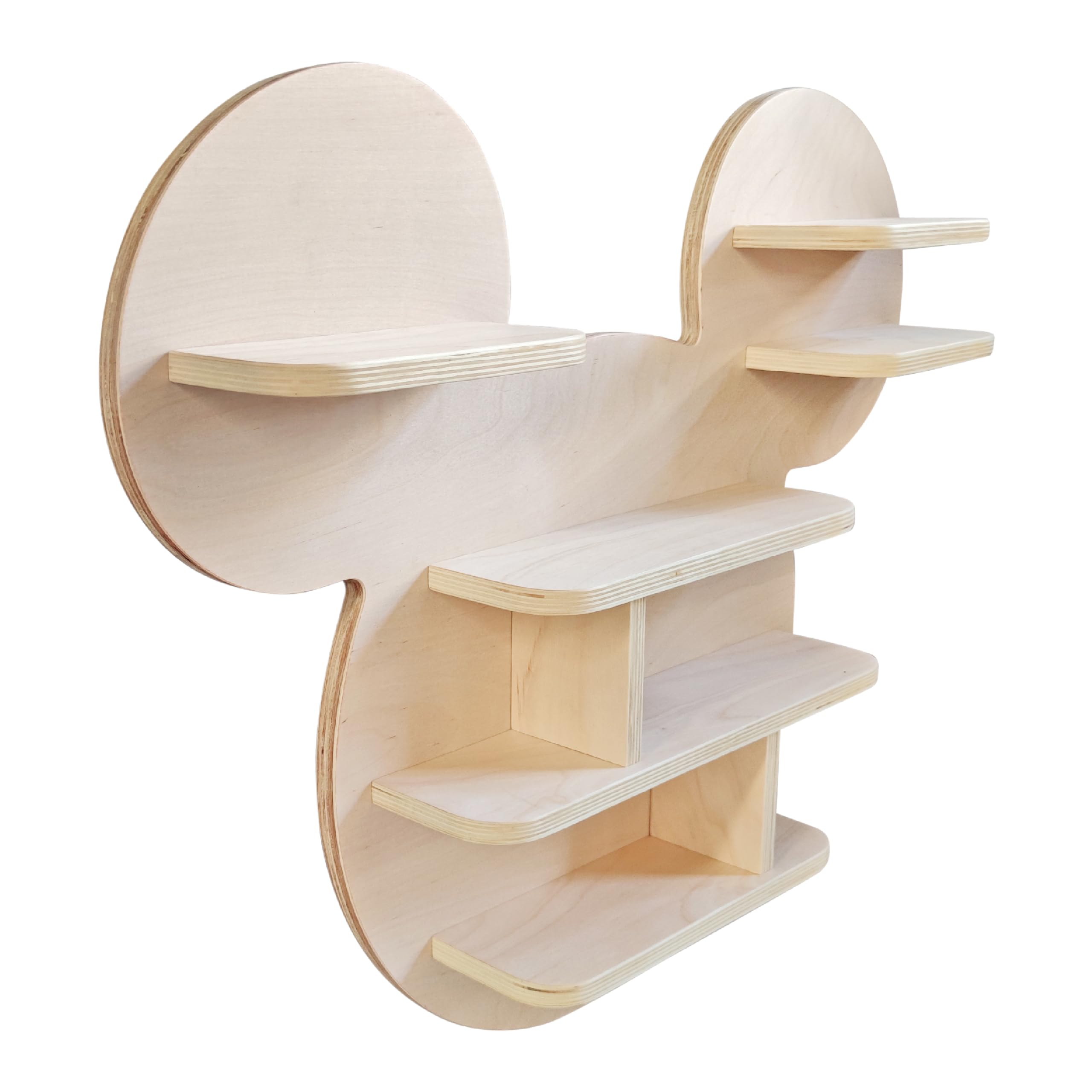 Disney Classic Mickey Mouse Small Wall Shelf, Wall Mounted Kids' Bookshelf and Storage Shelf | Wooden Floating Shelves For Bedroom & Playroom - Black