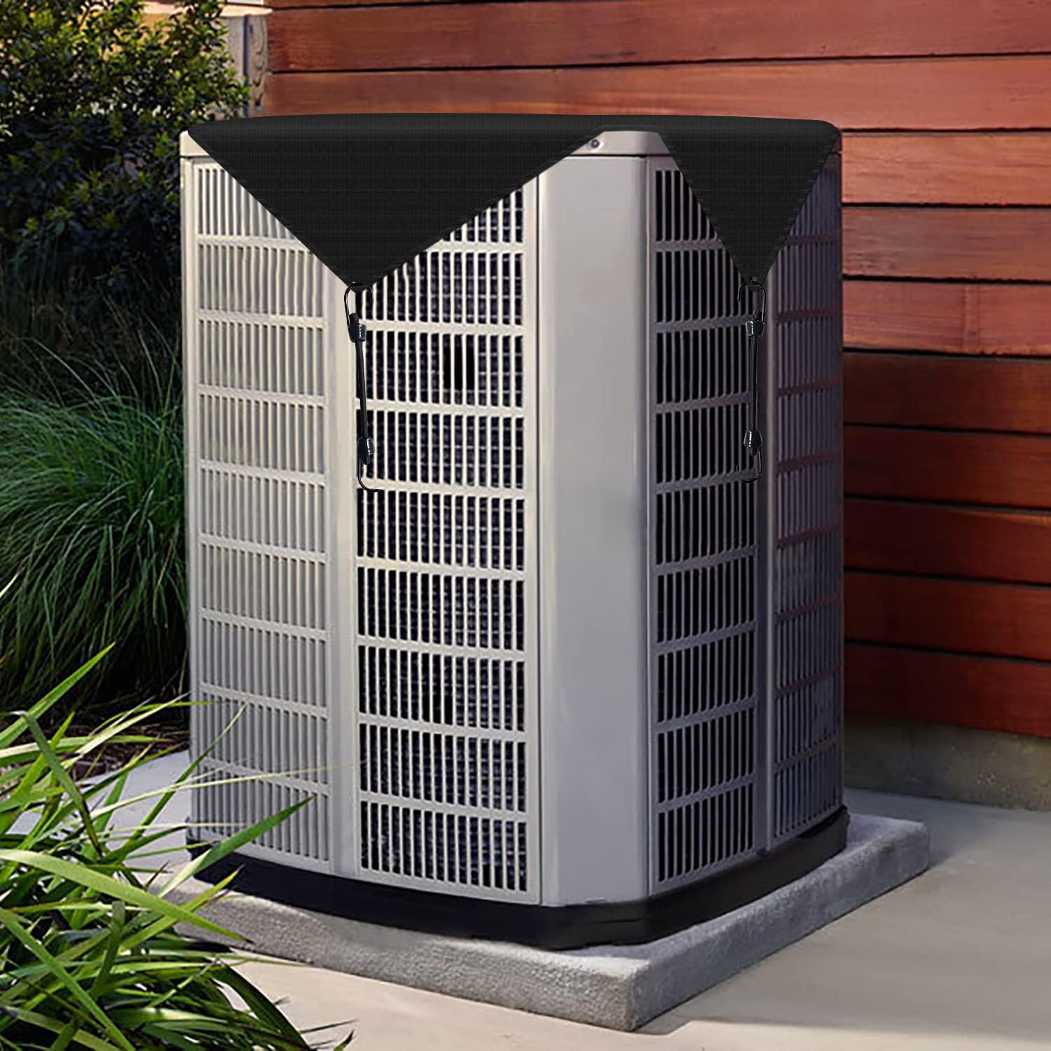 SunnyRoyal 28" X 28" Waterproof Air Conditioner Cover for Outside Units Central A/C Unit Cover Outdoor Winter AC Compressor Condenser Top Shade Cloth