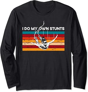 Bungee jumping de diseño retro I do my own stunts Manga Larga
