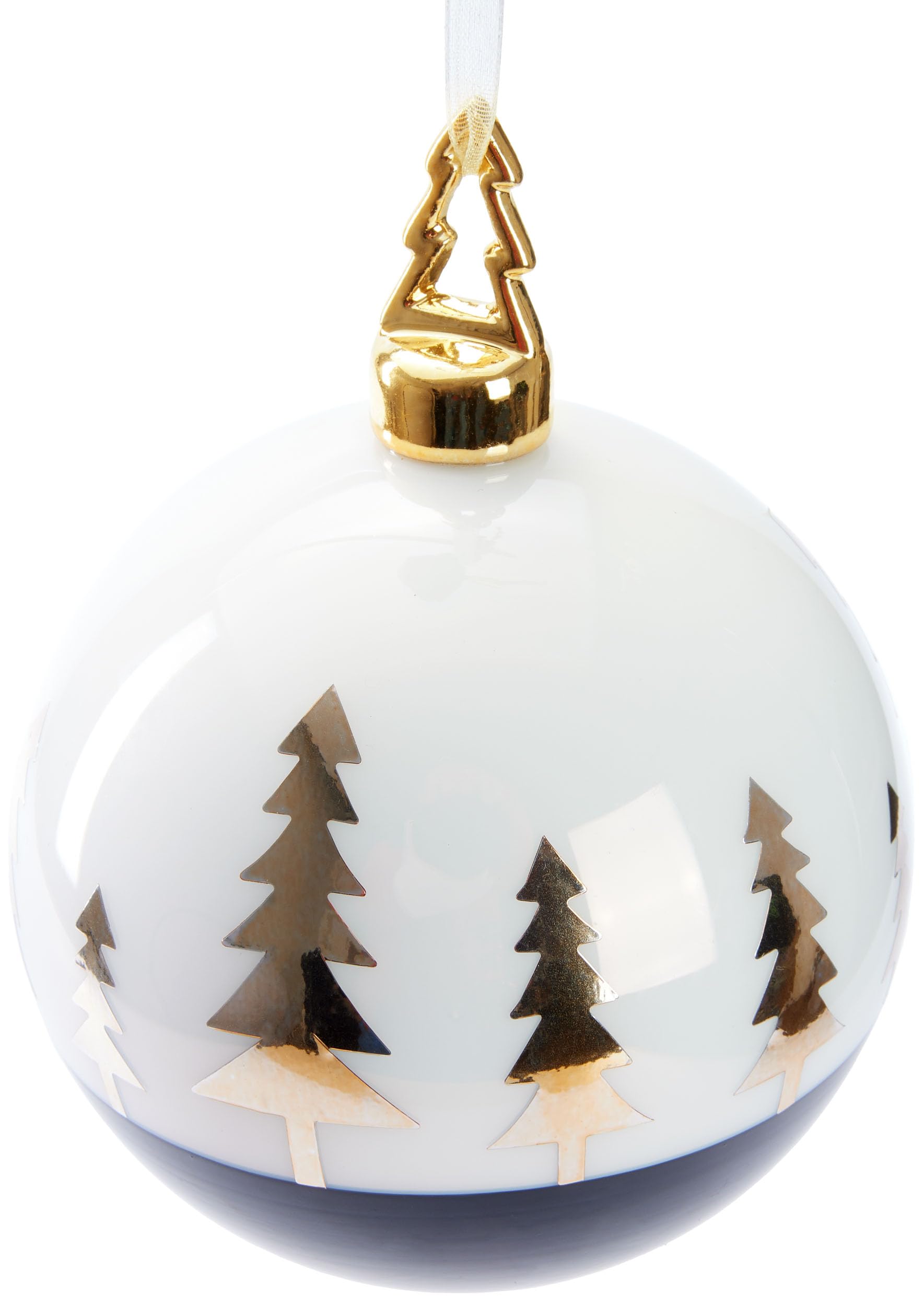 BRUBAKER Pallina Di Natale In Vetro Con Ballerina In Porcellana E Cigno, 10 Cm, Decorazione Natalizia Artigianale - 3