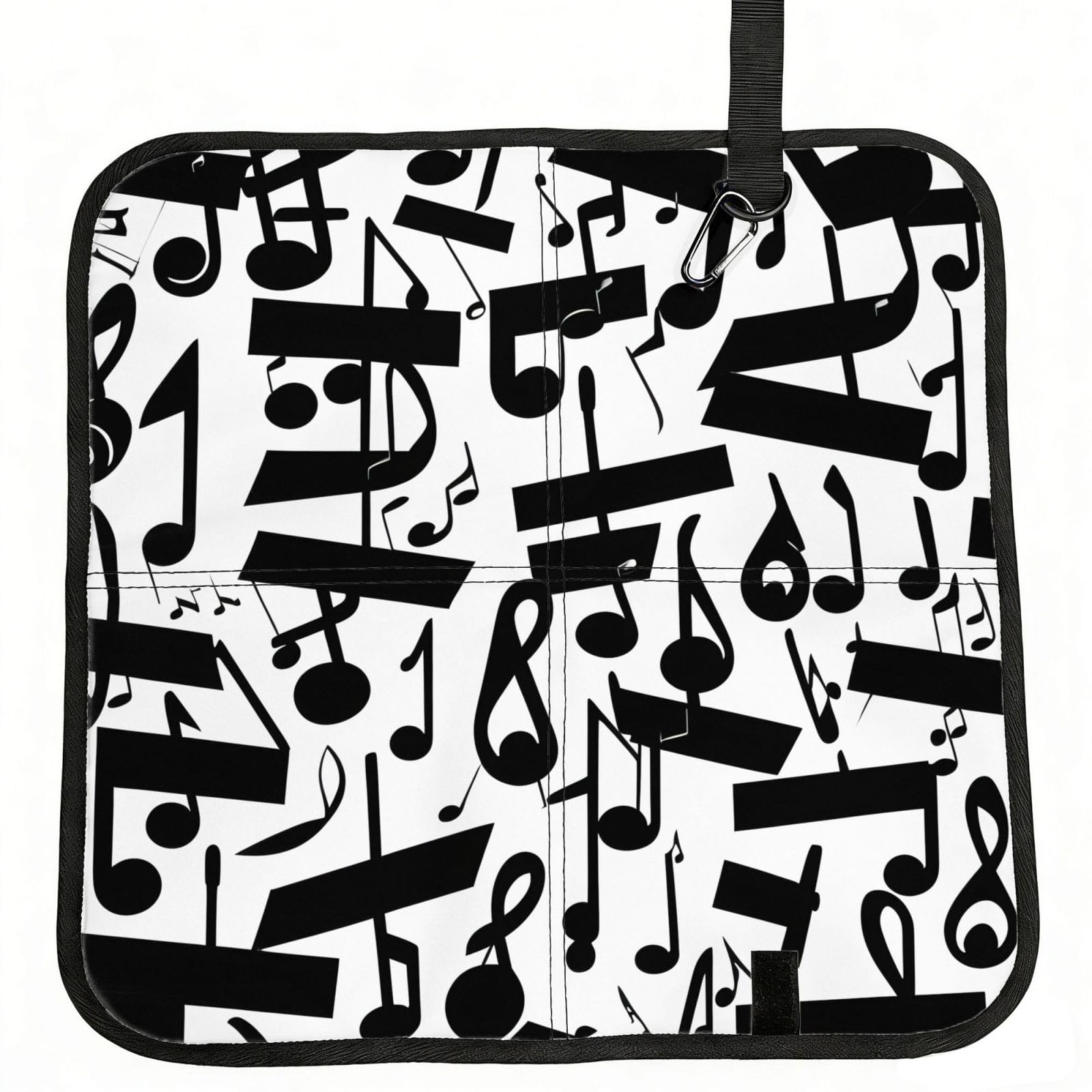 AYYQWE Black Music Note Print Foldable Seat Cushion Portable Chair Pad Office Commuting Picnic Camping Outdoor