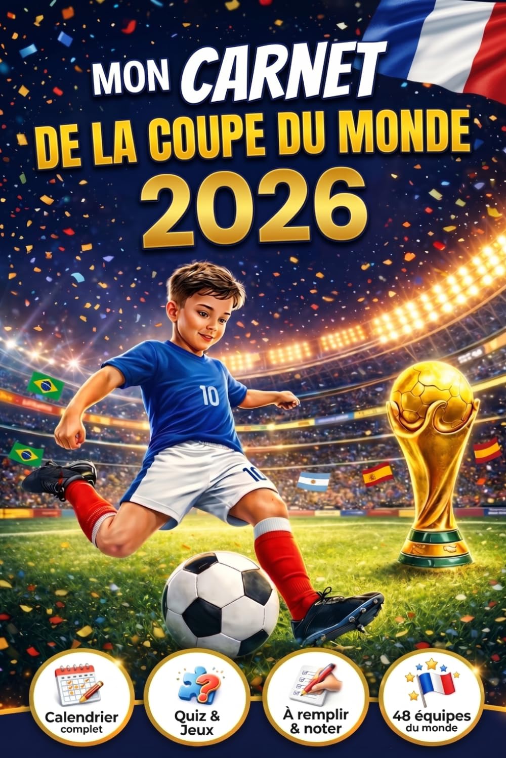 Mon carnet de la Coupe du Monde 2026: Le cadeau parfait pour tout enfant fou de football — richement illustré, pensé pour les 6-12 ans