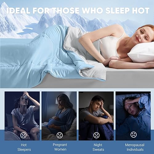 Miniatura 7 de Elegear - Edredón refrescante Queen que absorbe el calor corporal para mantenerse fresco, cobija refrigerante para personas que duermen con calor