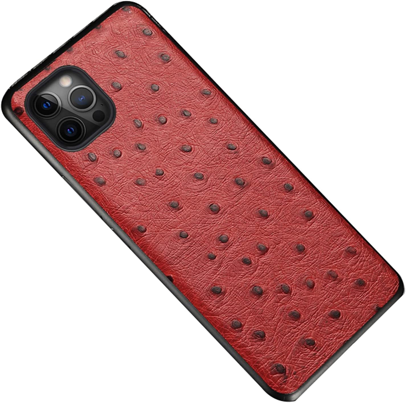 Étui en cuir pour iPhone 14 Pro Max housse de protection pour caméra rouge mince