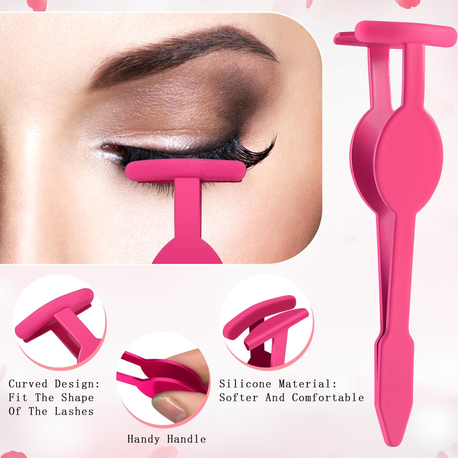 Wimpern-Applikator-Werkzeug-Set, Wimpernpinzette für individuelle Wimpernbügel, Anwendung und Entfernung, gerade und gebogene Wimpernverlängerungspinzette mit Aufbewahrungsbox und Augenbürste,