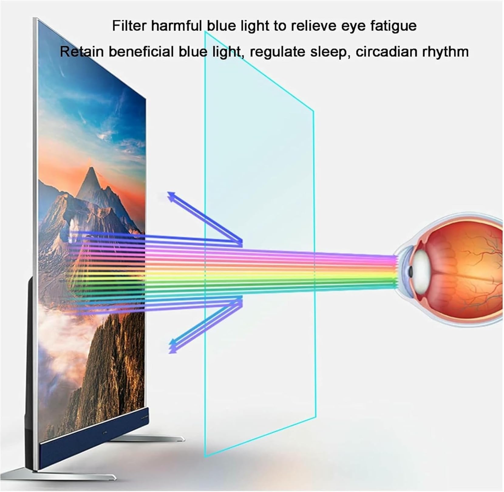 Protectores De Pantalla para TV De 32 A 75 Pulgadas, Película Anti Luz Azul para TV - Filtro Protector De Pantalla Anti UV Compatible con Pantallas LCD, Led, OLED 4K Y Ql~/