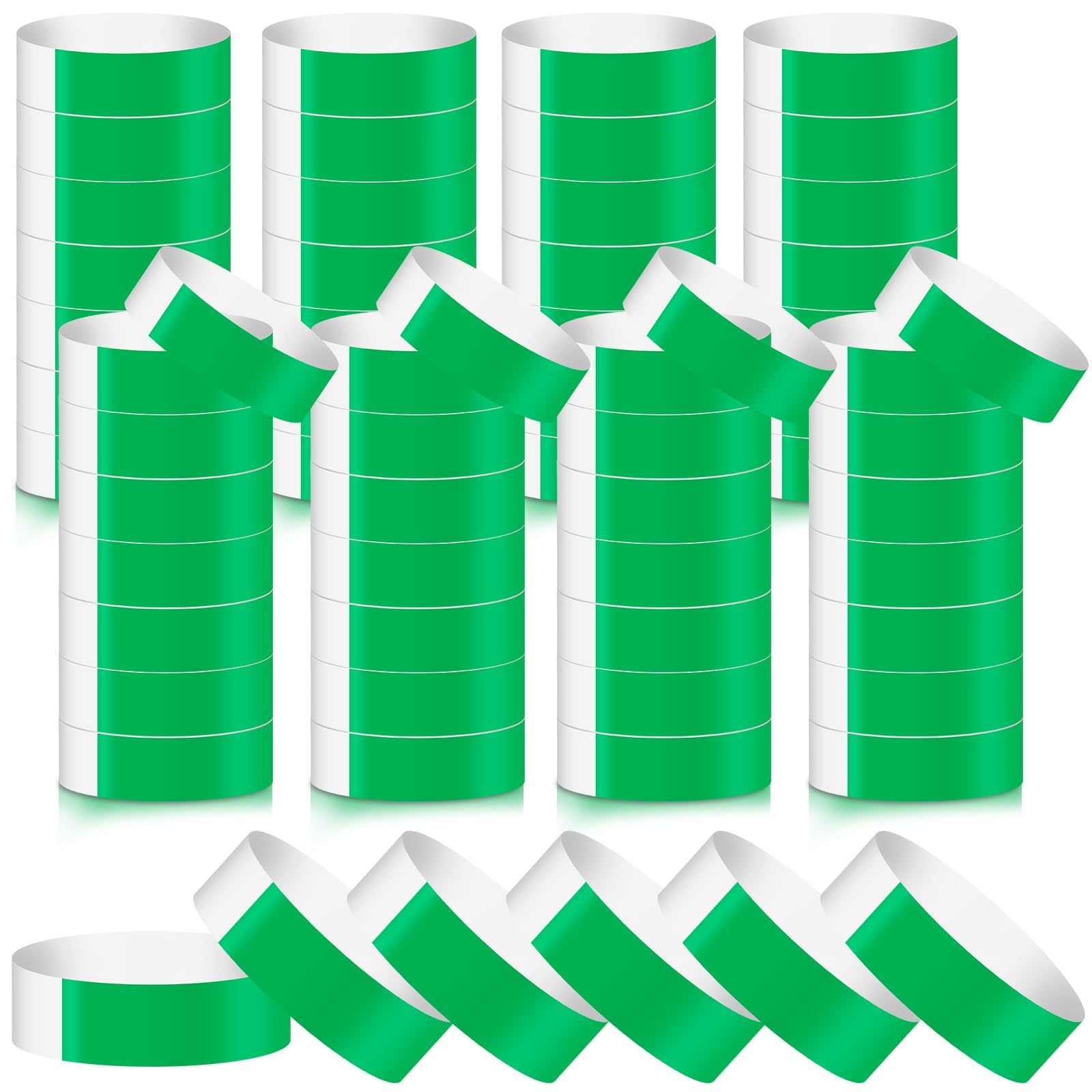 240 Pcs Colored Wristbands for Events Wrist Bands Paper Bracelets Wristbands Waterproof Arm Bands for Events Custom Adhesive Wristbands for Party(Green)