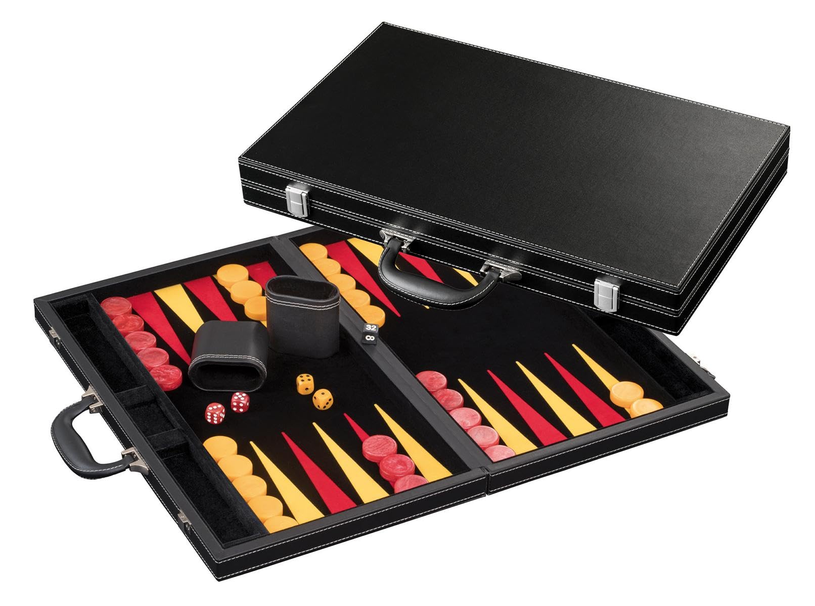 Philos 18-inch Leatherette Backgammon Set, Donousa