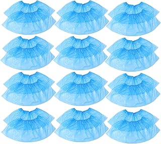 Rosenice - Cubrezapatos médicos desechables de plástico, color azul, 100 unidades