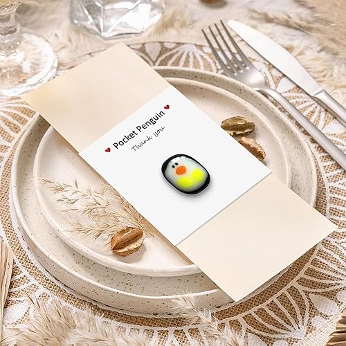 Miniatura 4 de A Little Cute - Tarjetas de felicitación de pingüino de bolsillo gris, mini pingüino de bolsillo de animal, lindo pingüino de bolsillo, decoración