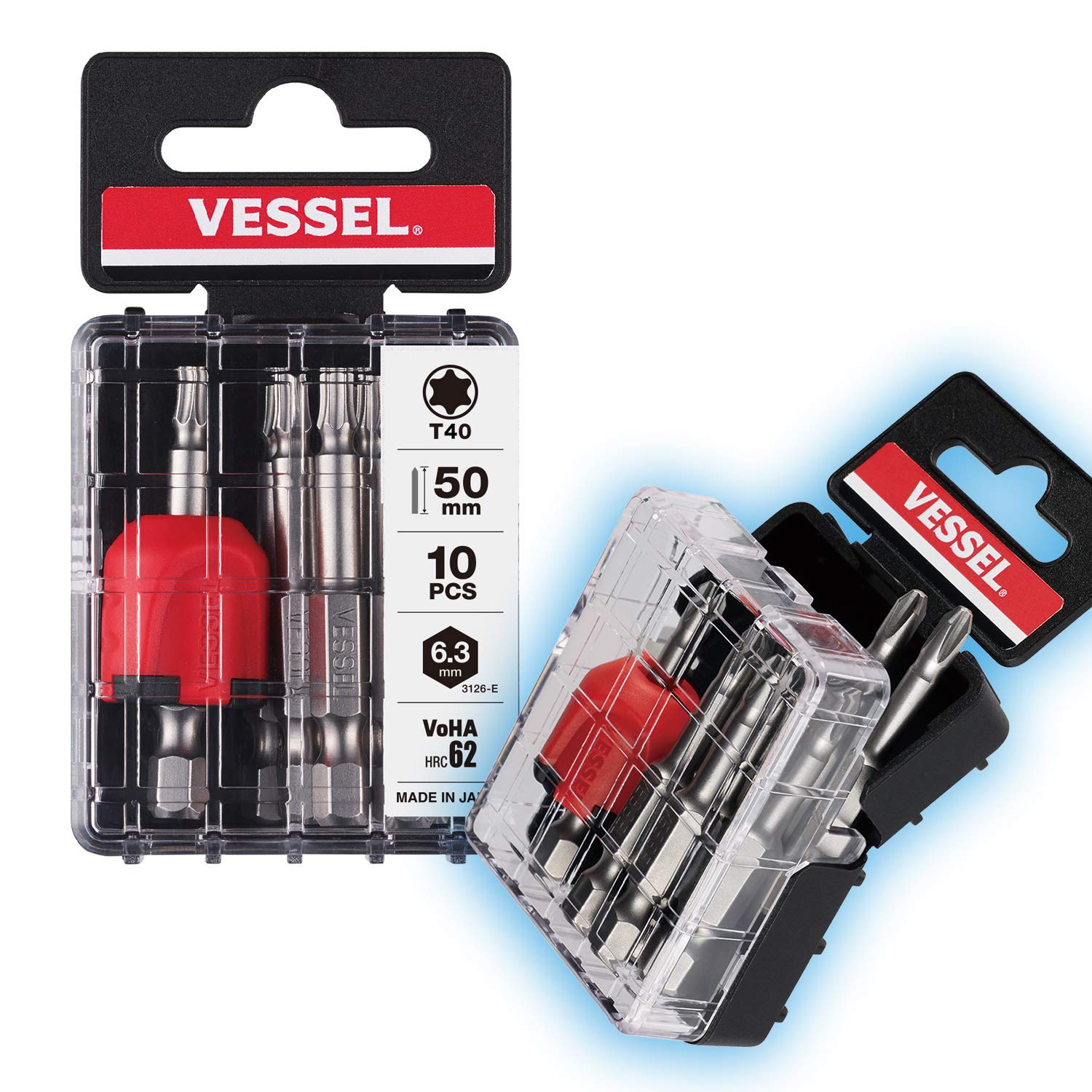 VESSEL EMGETX4050P10T Jeu d'embouts Neck Torsion TORX T40 50mm Ensemble de 10 pièces