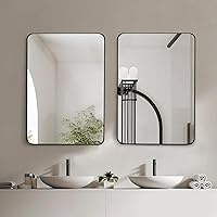Vista 3 de CULER Espejo de pared de baño, espejo rectangular de vidrio templado moderno de 20 x 30 pulgadas para dormitorio, sala de estar, entrada
