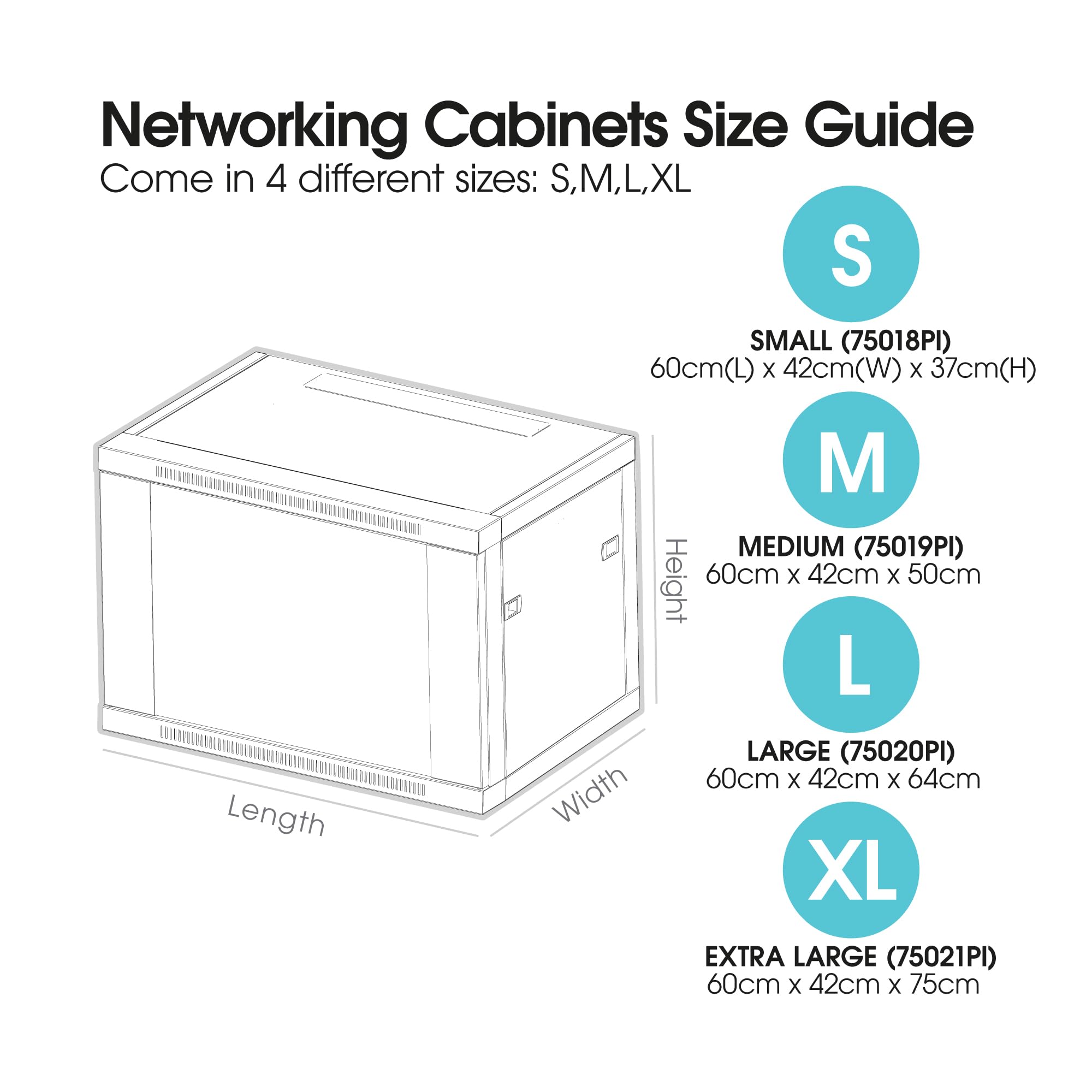Labgear Armadio per server 12U, profondità 420 mm, con porta in vetro di chiusura, pannelli in acciaio ventilato per apparecchiature IT da 19", dispositivi AV senza attrezzi, montaggio piatto