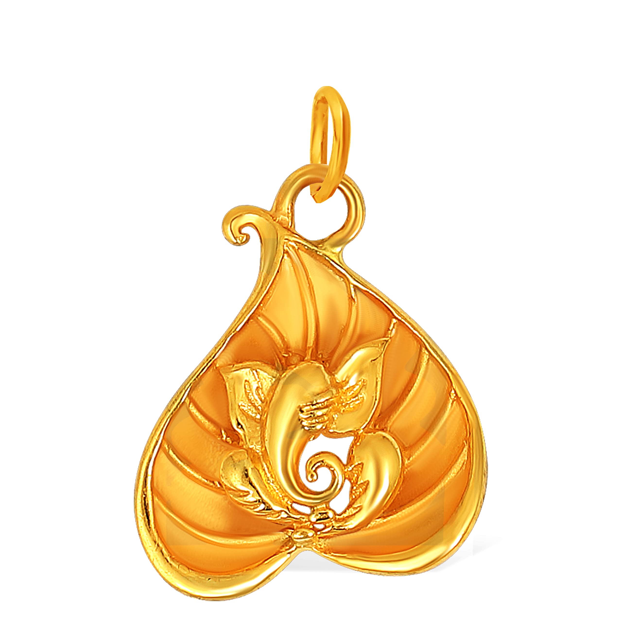 Muthoot PAPPACHAN Swarnavarsham BIS Hallmarked 22KT Ganesh Leaf Pendant 2 Gram
