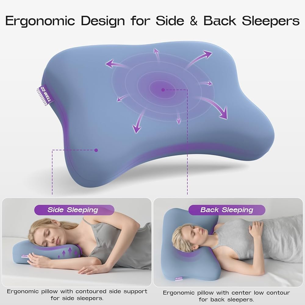 Amazon.com: ZZ-WELL Cooling Side Sleeper Pillow- Ergonomic