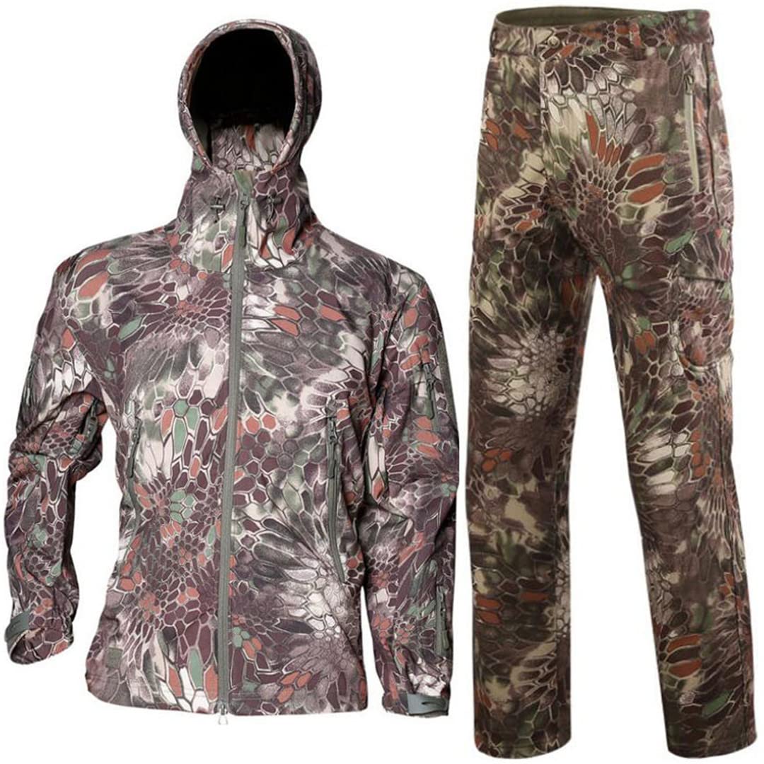Tattico Softshell Camouflage Giacca Set Uomini Giacca A Vento Caccia Vestiti Camo Giacca Militare Andpants