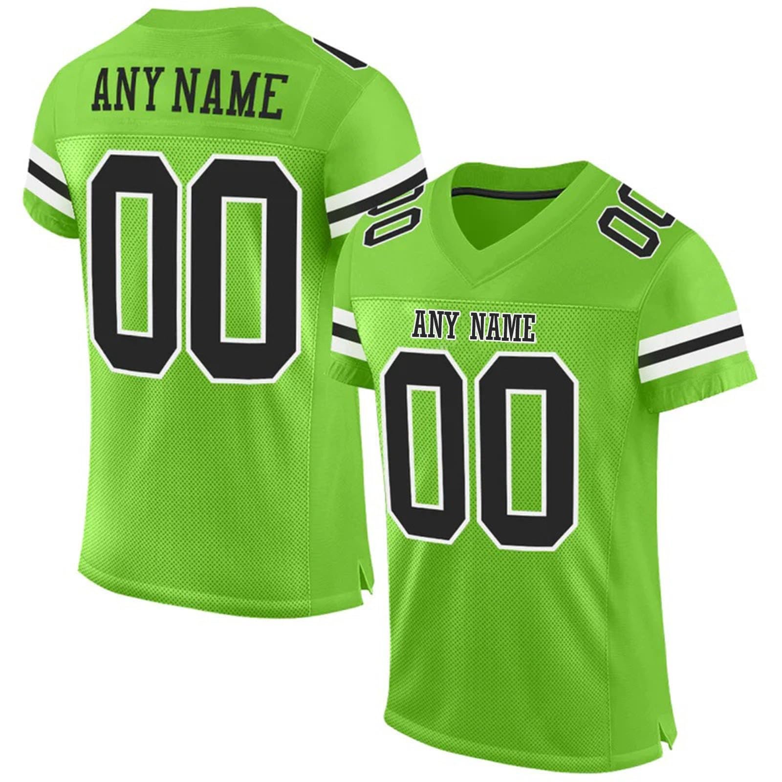 WEOPLKIN Personalized American Football Jersey, Men Women Youth, Quick Dry green