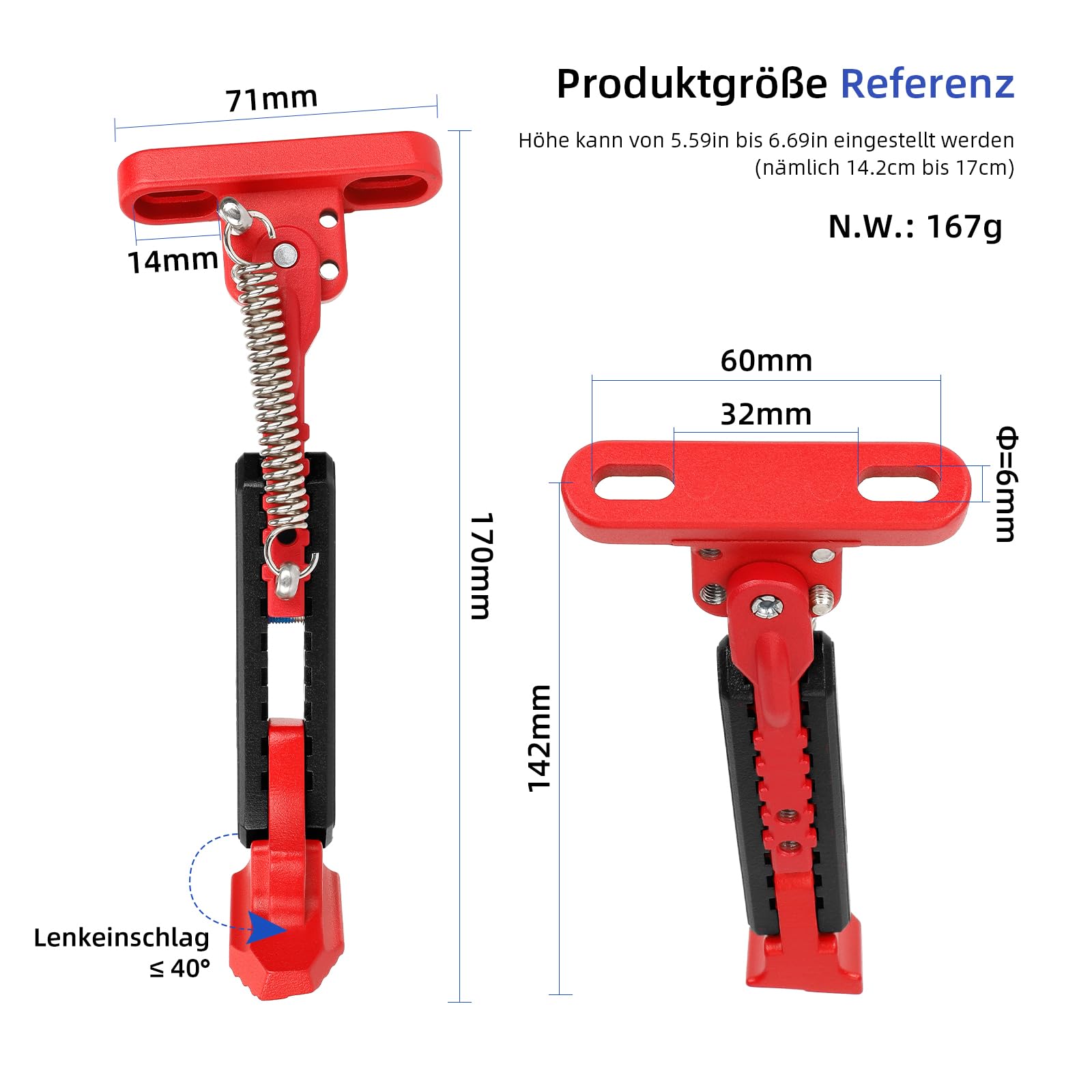 Cavalletto Piede D'appoggio Per Scooter Ninebot G30 Max / G30D / G30LE - Ricambio In Lega Alluminio, Antiscivolo Regolabile