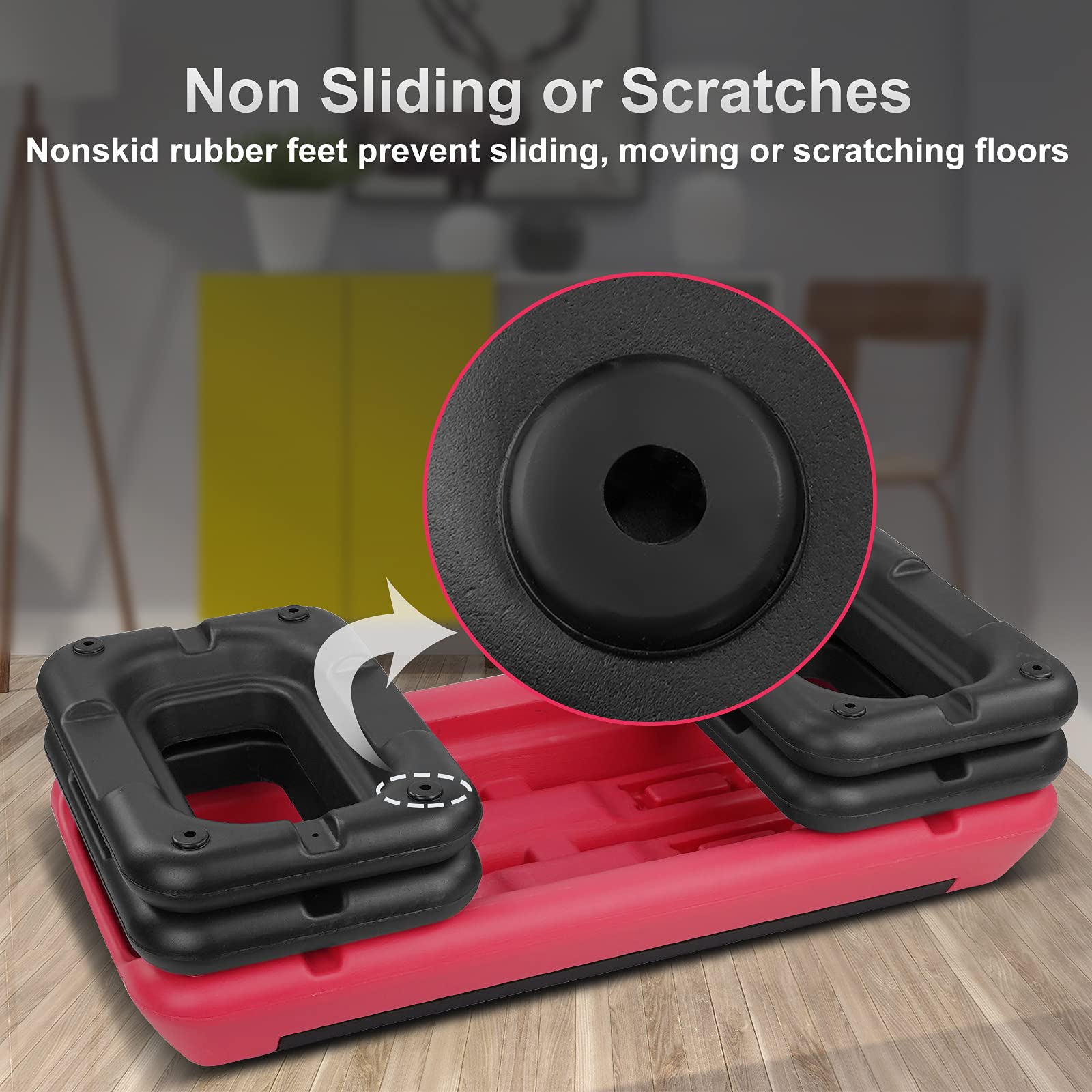 Stepper à 3 niveaux réglables en hauteur pour entraînement aérobic et fitness avec 4 rehausseurs réglables de 10 cm/15 cm/20 cm pour intérieur et extérieur