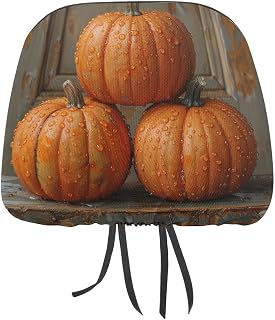 1 PCS Car Headrest Covers Soft Breathable Head Rest Cover Protector Stacked Pumpkins Headrest Covers for Cars Seat Headrest Cover for Trucks SUV Universal Interior Car Accessories