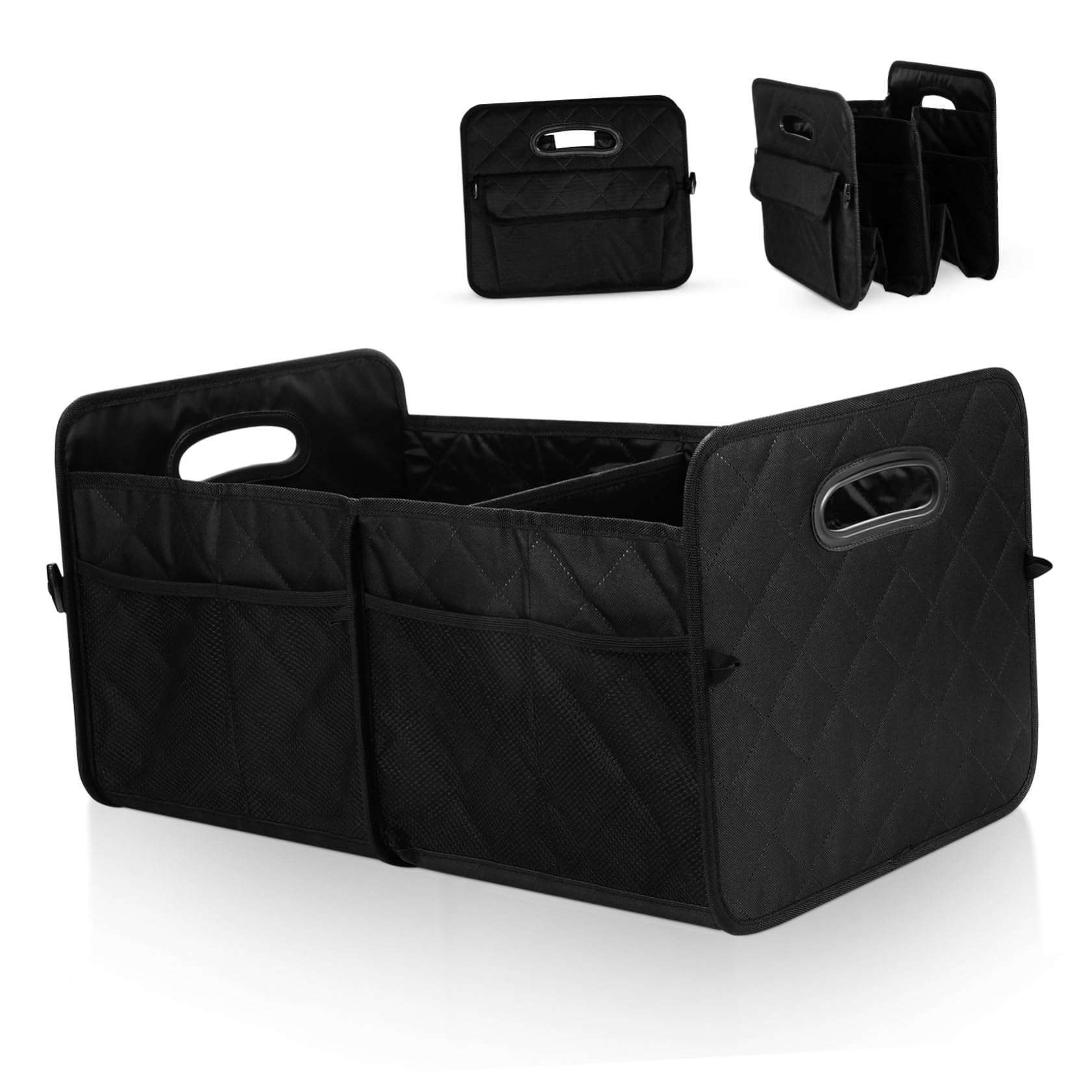 Organisateur de coffre voiture à compartiments séparés et boîte de rangement SUV stable