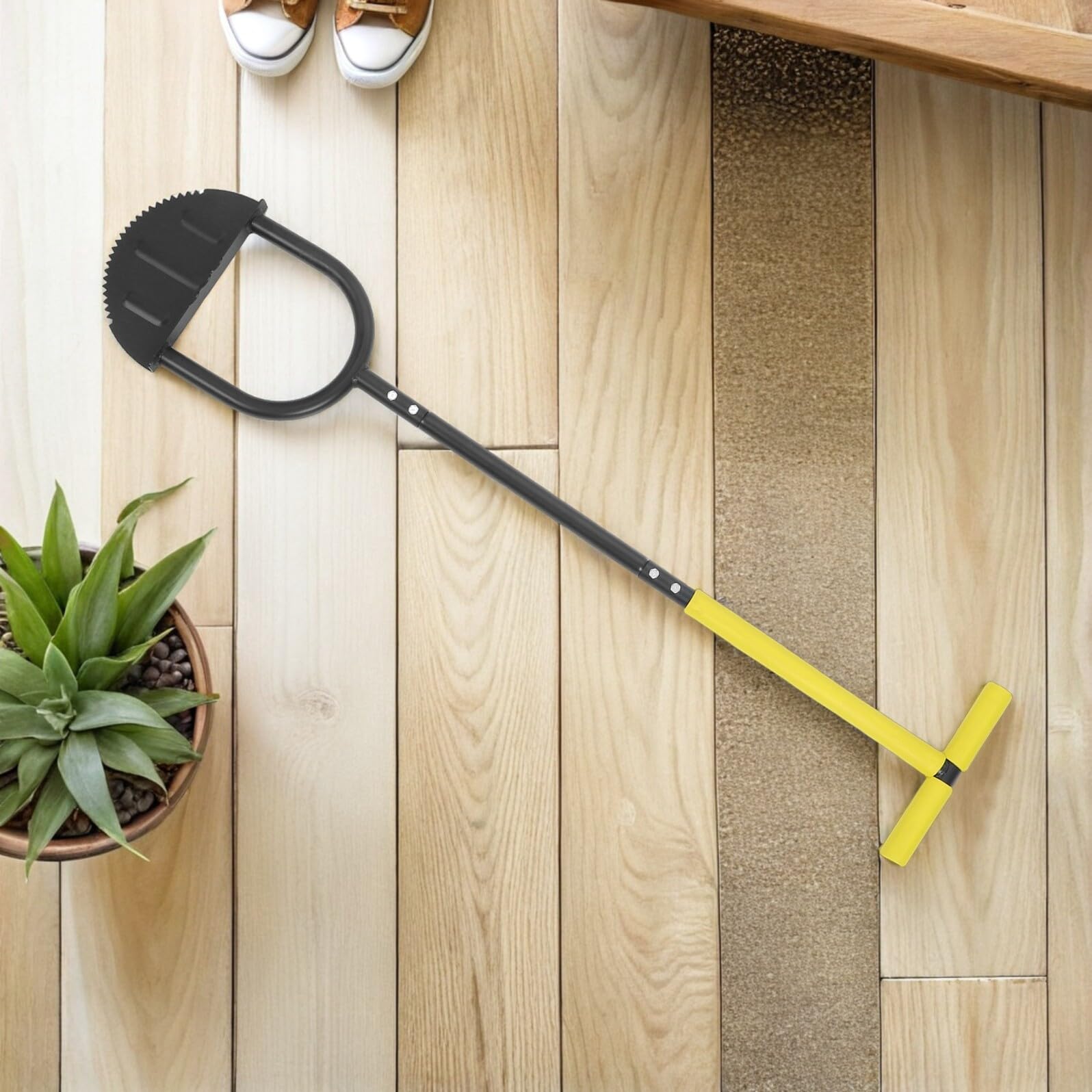 Vanga Manuale per Allentare Terreno con Manico a T | Acciaio al Carbonio, Pedana D’appoggio e Bordo Dentato, per Orti e Giardini, Adatta ad Anziani e Donne