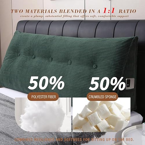 Miniatura 4 de Almohada de cuña para cabecero de cama individual, soporte para cabecera de dormitorio individual, para leer sentado, relajante, funda de pana