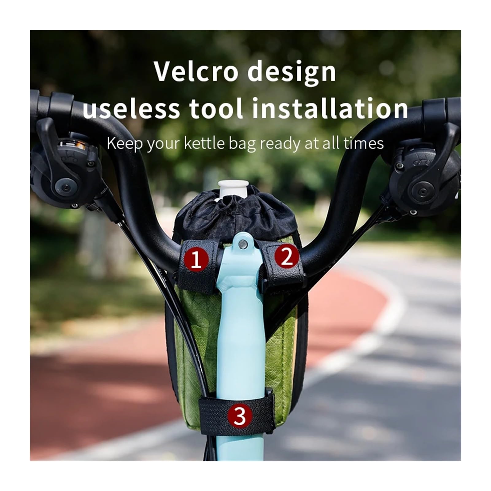 Borsa da bicicletta impermeabile 1 pezzo con tracolla regolabile | Contiene attrezzi e borraccia for le uscite in mountain bike all'aperto.