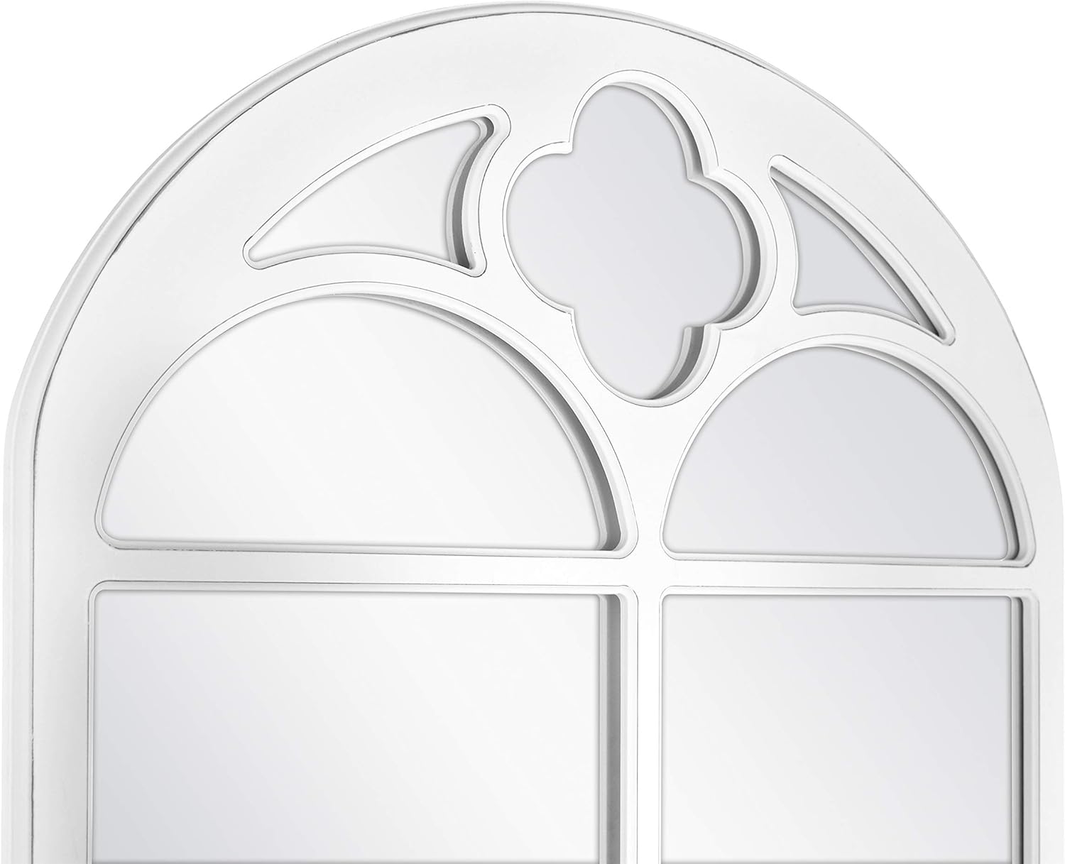 MCS Crested Arch Windowpane Wall Mirror, White