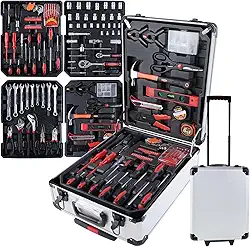 Maleta Ferramentas Completa 186 Peças Rodinha E Fechadura, Alira Home