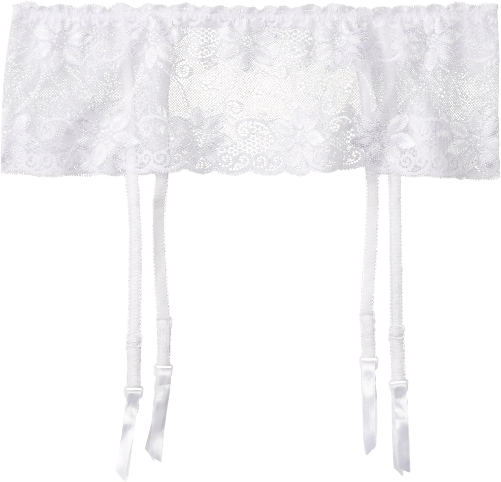 iCollection Women's Satin Thong with Lace Sides and Rhinestone Accent.