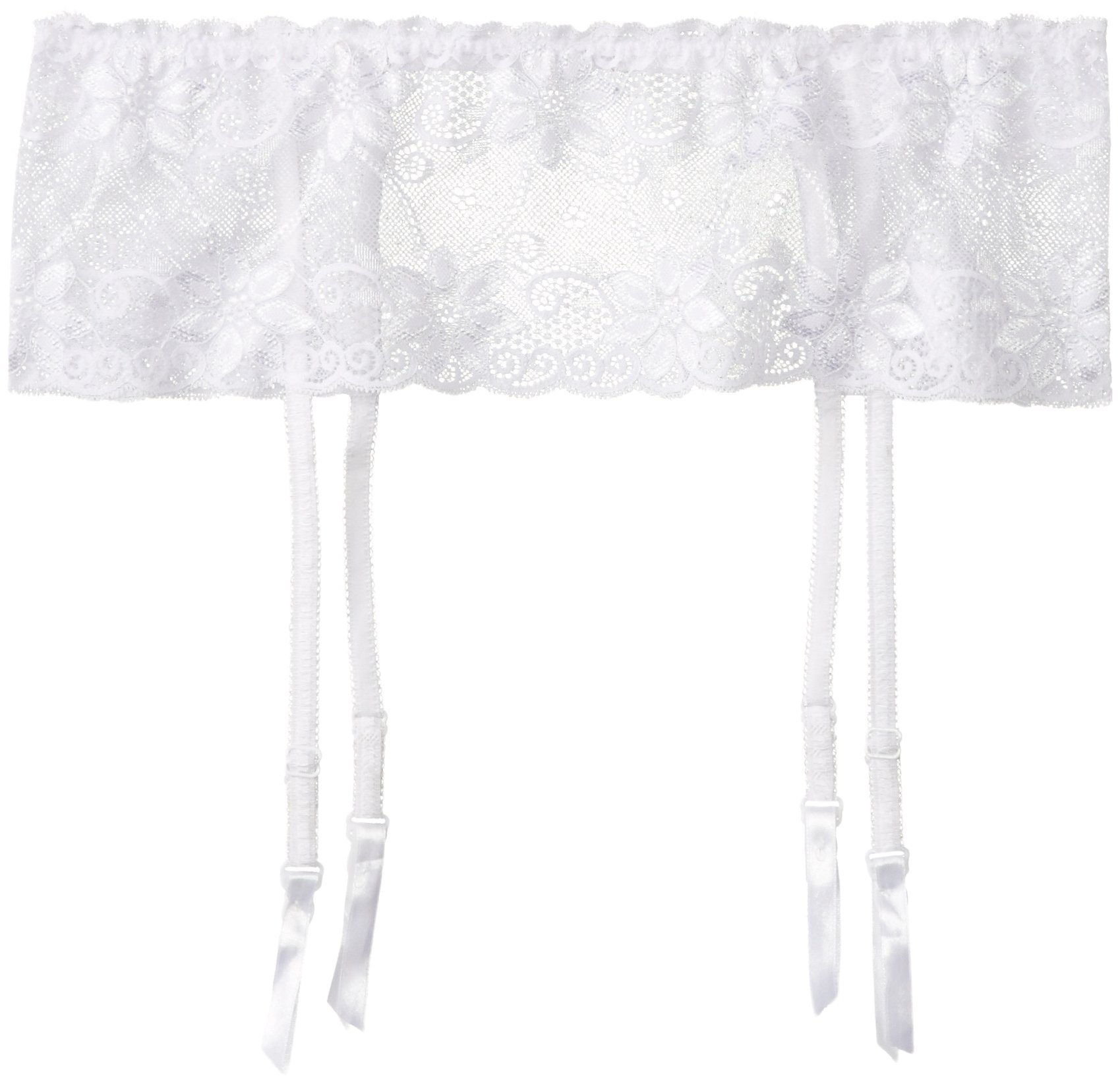 iCollection Women's Satin Thong with Lace Sides and Rhinestone Accent.