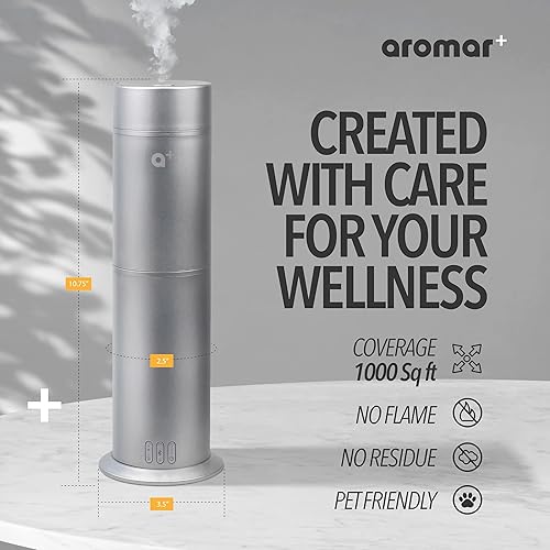 Miniatura 7 de AROMAR Difusor inteligente de aceite sin agua, máquina de aroma esencial de aire frío, controlado por aplicación, cubre 1000 pies cuadrados -