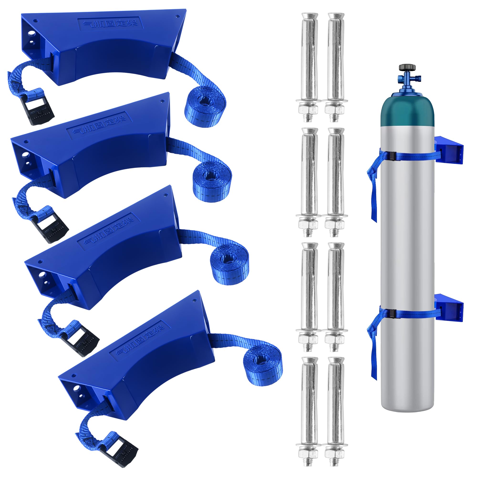 LrqzHsyl 4PCS Propane Tank Holder Propane Tank Mount Gas Cylinder Holder ABS Gas Cylinder with Screws and Safety Chain Supported 4"-12",Supported