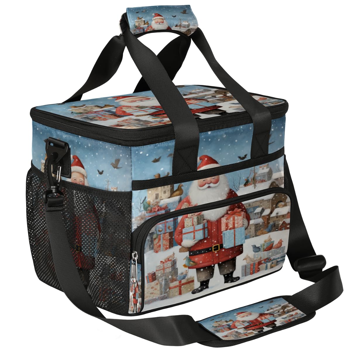 Insulated Picnic Backpack Lunch Box for Women Men Picnic Basket Tote Lunch Bag Picnic Bag Portable Lunch Bags for Picnic, Beach, Work, Trip,Office, Camp Santa Claus Xmas Gifts