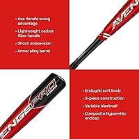 Vista 4 de Axe Bat 2023 Avenge Pro Hybrid (-10, 2-5/8 pulgadas) USA Bate de béisbol, híbrido de 3 piezas, rojo/negro