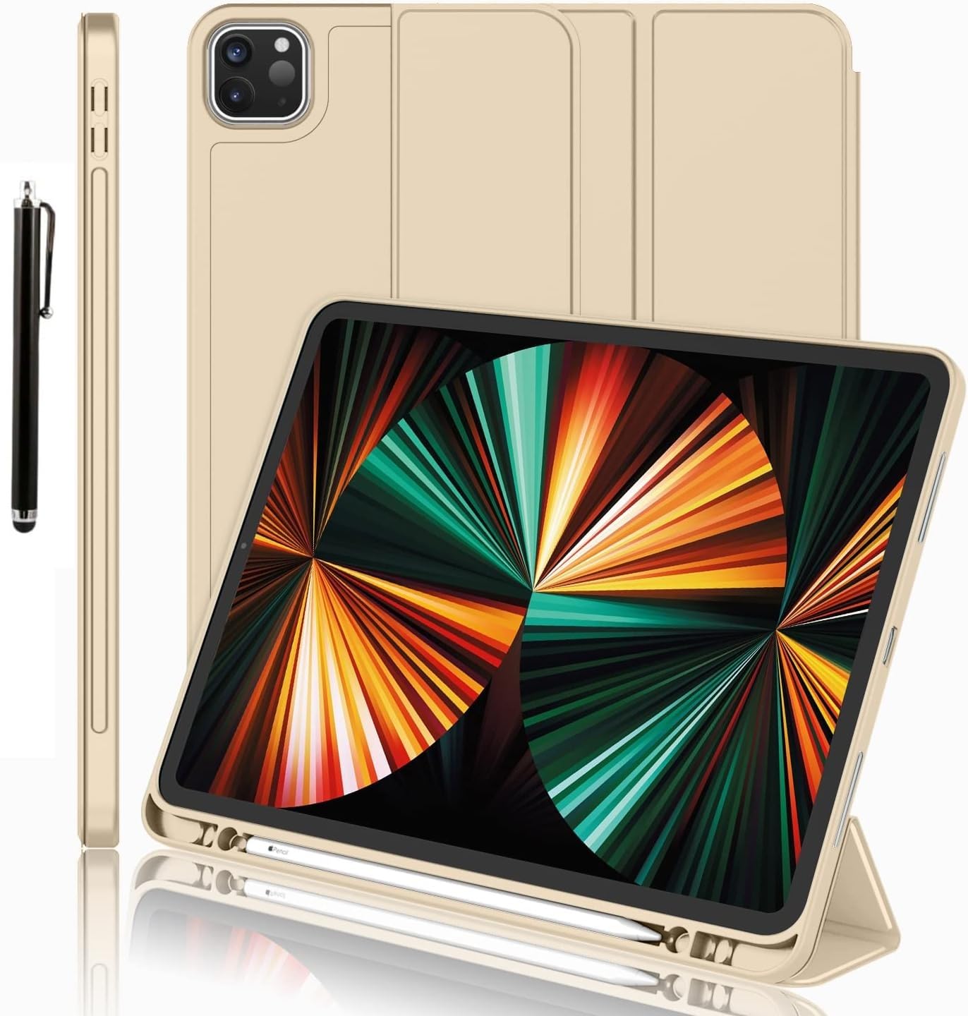 M.G.R.J® Luxury Honey Comb Series Trifold Flip Case Cover for iPad Pro 11 inch (3rd/4th Gen) (2022/2021) (Auto Sleep/Wake|Pencil Holder|Stylus Pen) (Gold) (B0CMQHMZGH) Amazon Price History, Amazon Price Tracker