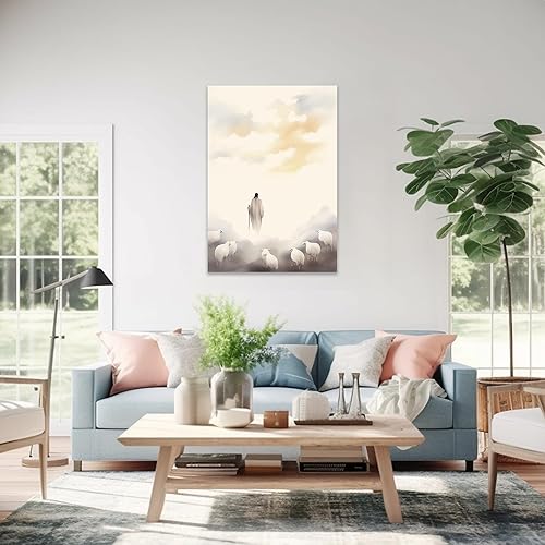 Vista 17 de Arte de pared de Jesús y el niño, póster minimalista bohemio cristiano, lienzo para pared, imagen abstracta de Jesús, arte cristiano religioso Jesús