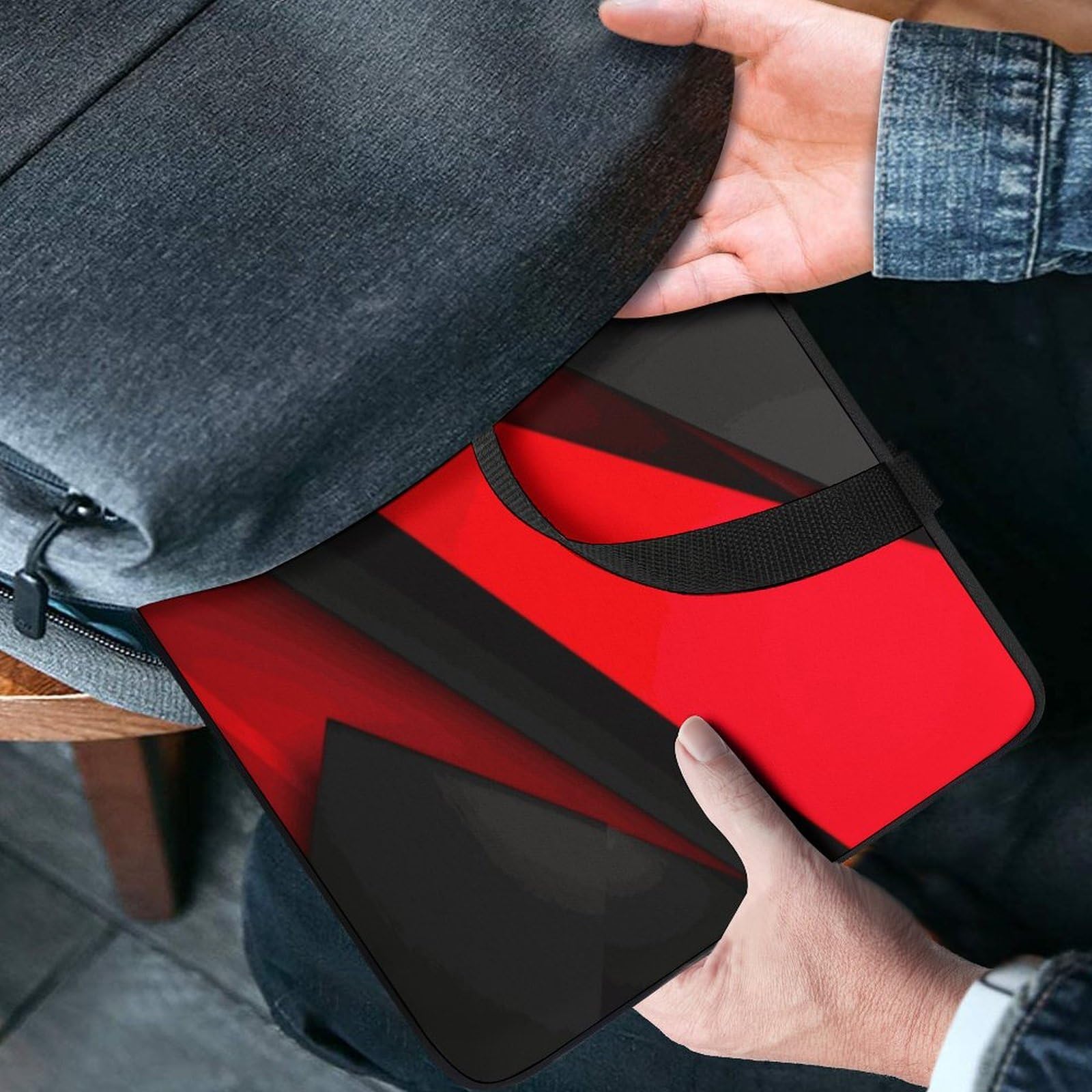 Custodia protettiva per computer portatile da 17", ultra sottile, leggera e impermeabile, in neoprene resistente, con cinghia da polso, colore rosso e nero